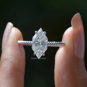 Moissanite Dutch Marquise Cut Engagement Ring