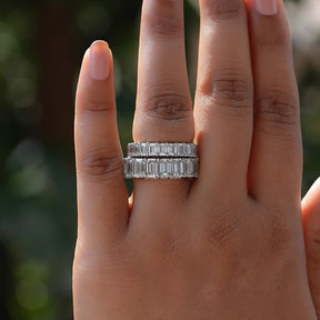 Emerald Cut Moissanite Full Eternity Band