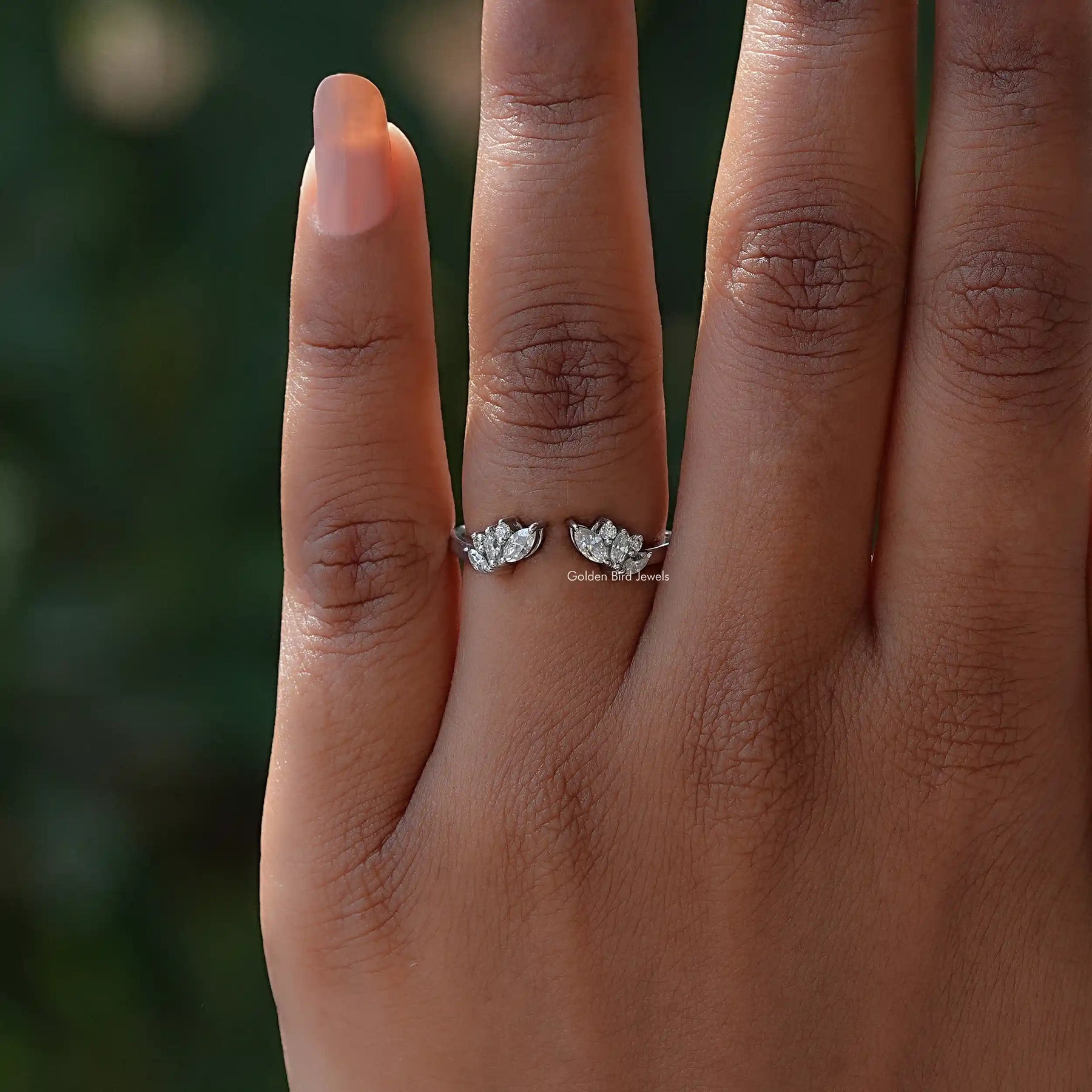 [Colorless Marquise Cut Open Cuff Band]-[Golden Bird Jewels]