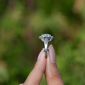 Old European Round Cut Moissanite Halo Ring