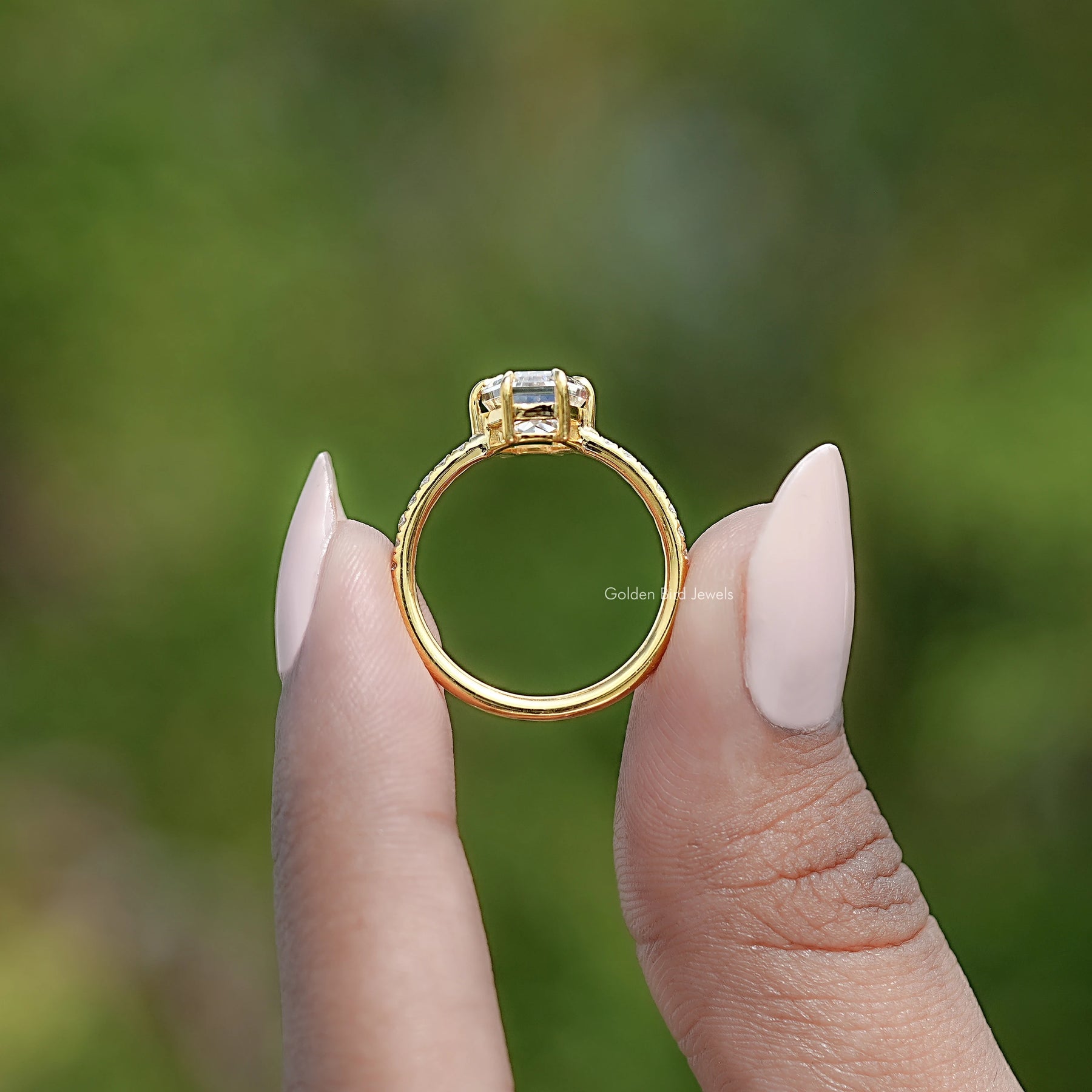 Back View Of Old Mine Lozenge Cut Ring