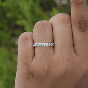 Top View Of Oval Shaped Moissanite Full Eternity Band