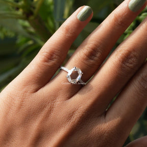 [Portrait Oval Cut Solitaire Moissanite Ring]-[Golden Bird Jewels]