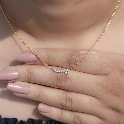 Round Cut Moissanite F Initial Letter Pendant