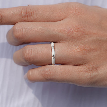 Close View Of Round Moissanite Full Eternity Band
