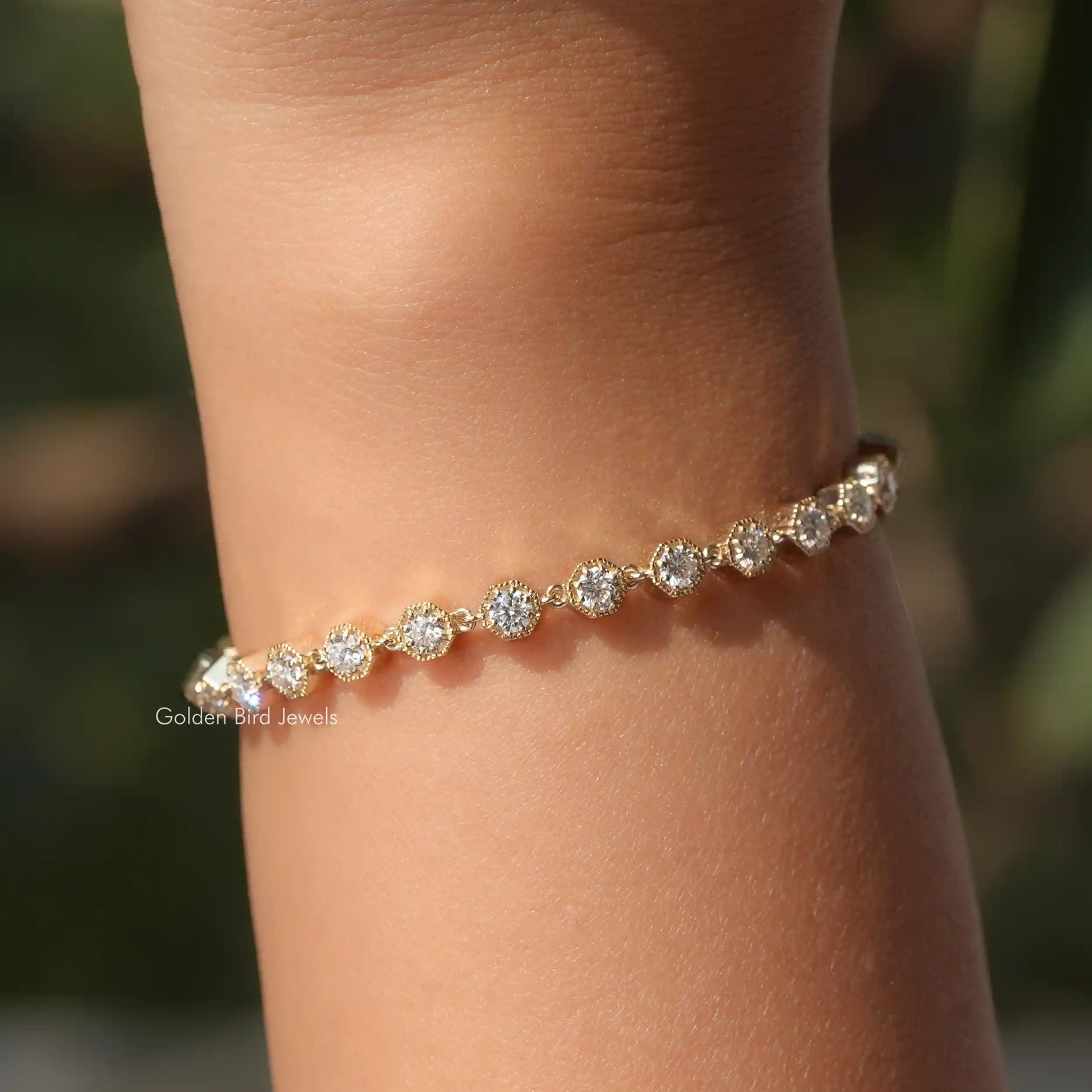 3 MM Round Cut Moissanite Tennis Bracelet