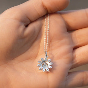 [Moissanite Round Cut White Gold Pendant]-[Golden Bird Jewels]