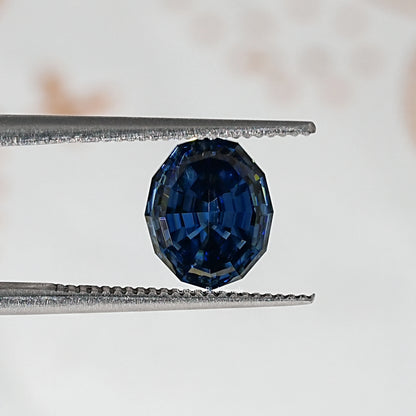 Blue Sapphire Step Cut Oval Loose Moissanite