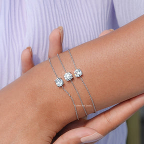 Multi Shape Diamond Delicate Chain Bracelet