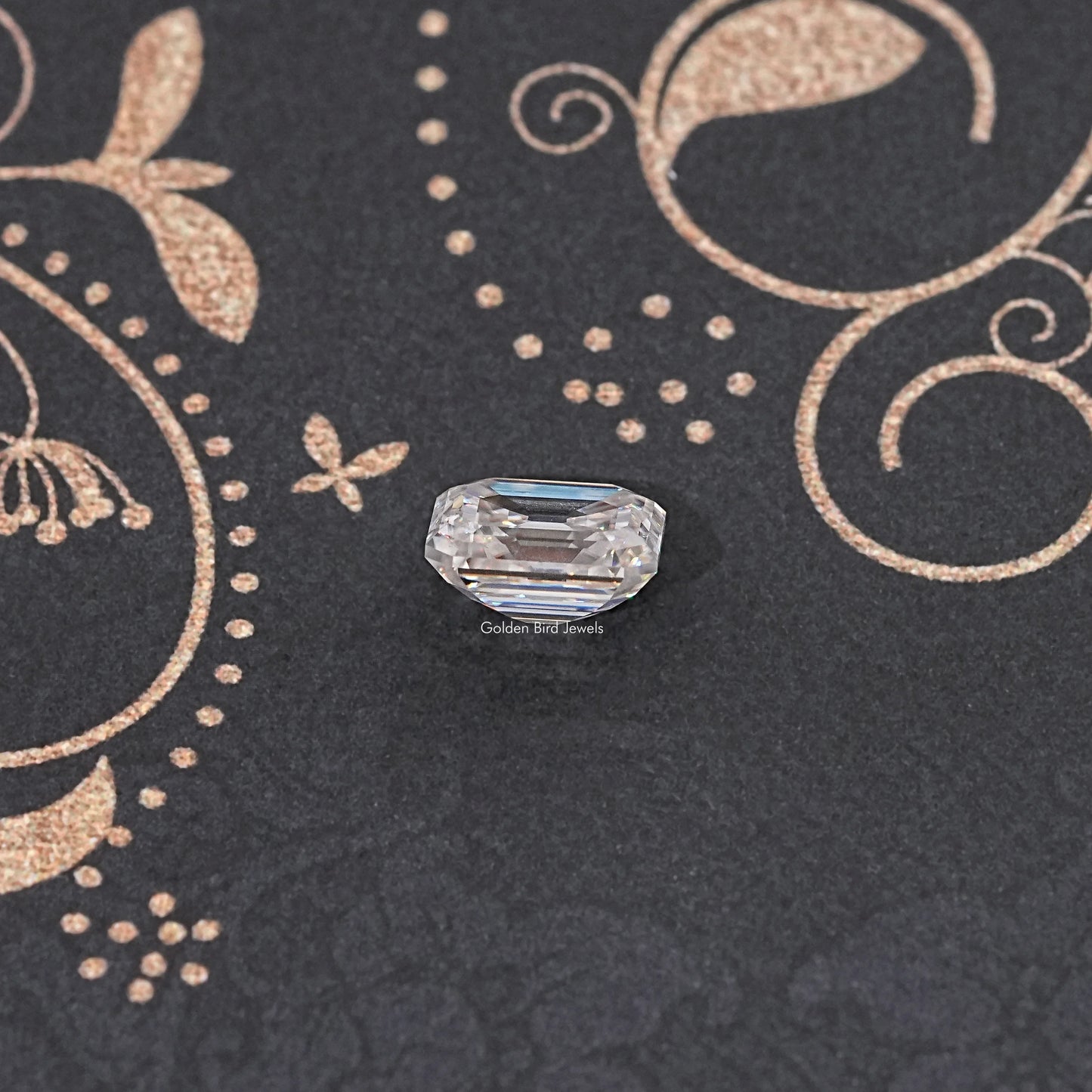 Detailed View Of Old Mine Asscher Cut Loose Moissanite Stone