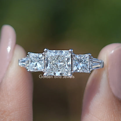 Princess Cut Lab Grown Diamond Five Stone Ring