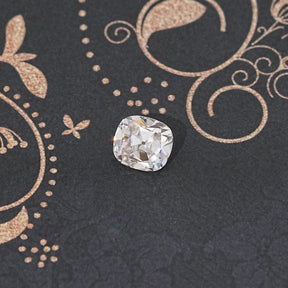 Front View Of Old Mine Cushion Cut Loose Moissanite Stone