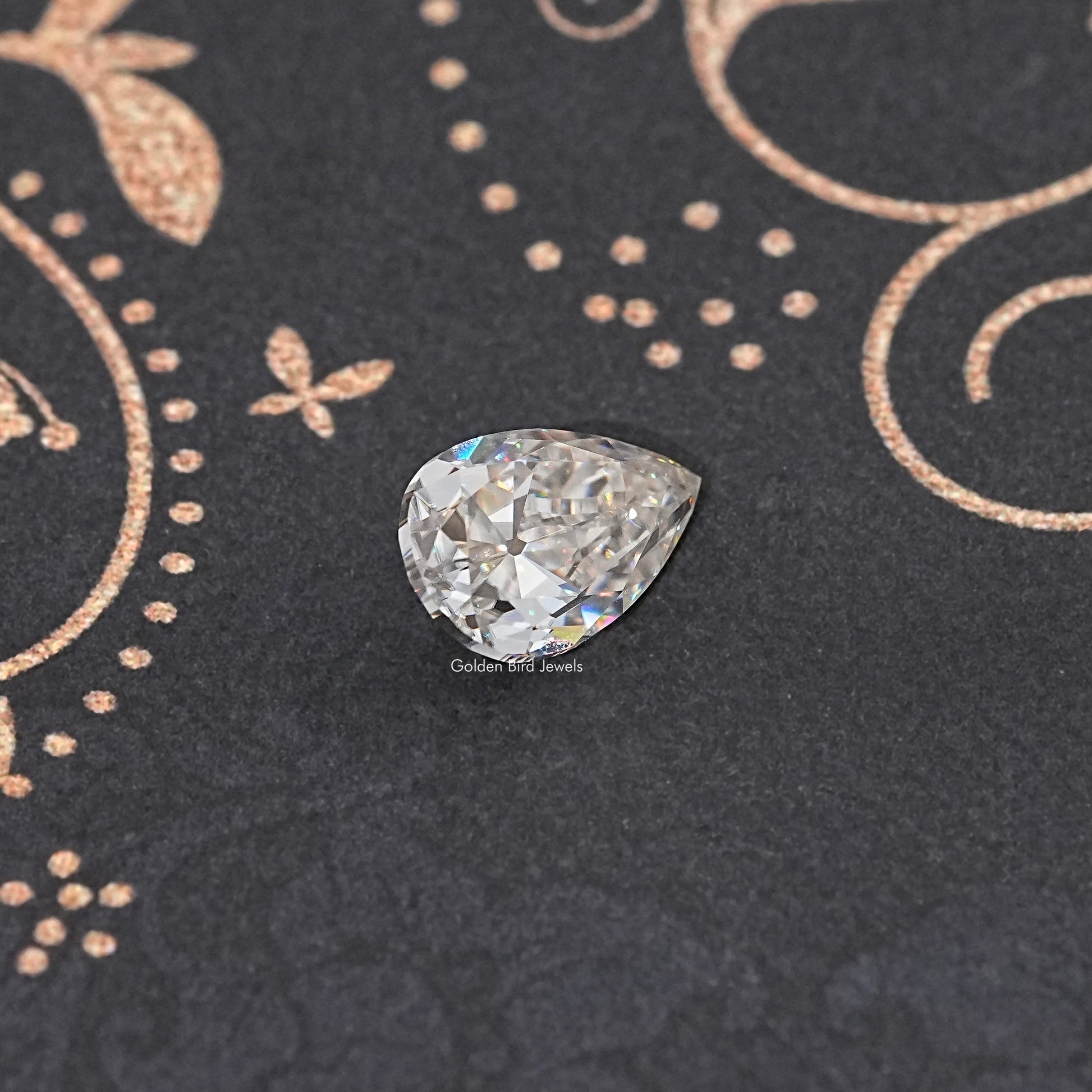 Top View of Old Mine Pear Cut Loose Moissanite Stone