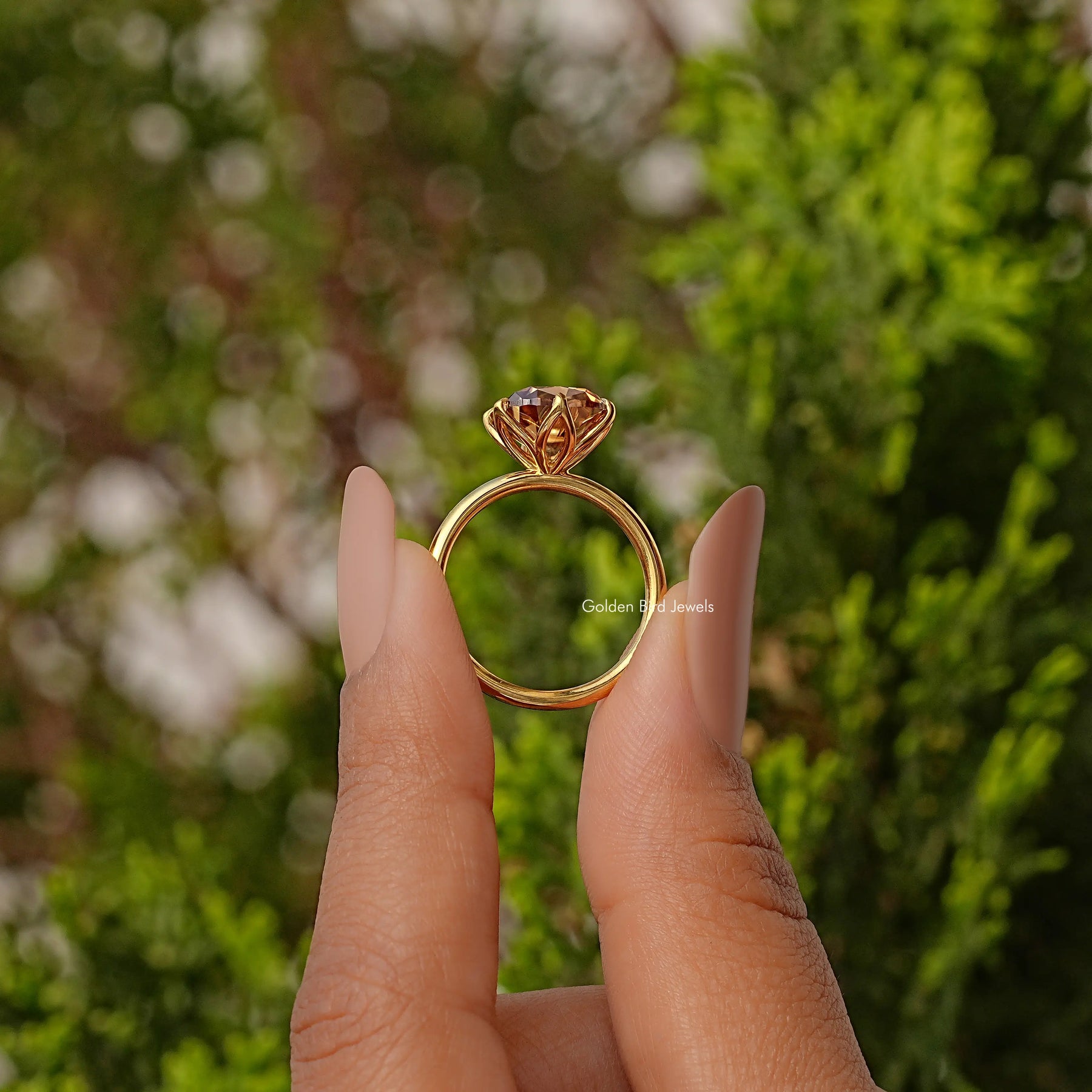 Old Mine Cushion Cut Solitaire Decorative Moissanite Prong Set Ring