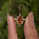 Old Mine Cut Pear Champagne Accent Set Engagement Ring