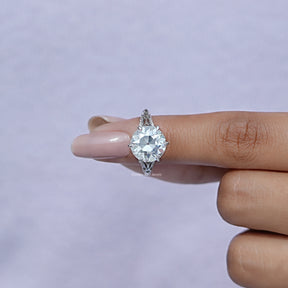 Old European Cut Round Moissanite Vintage Ring