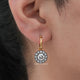 Old European Round Moissanite Halo Dangle Earrings