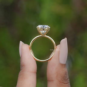 Side View of Old European Cut Round Moissanite Ring