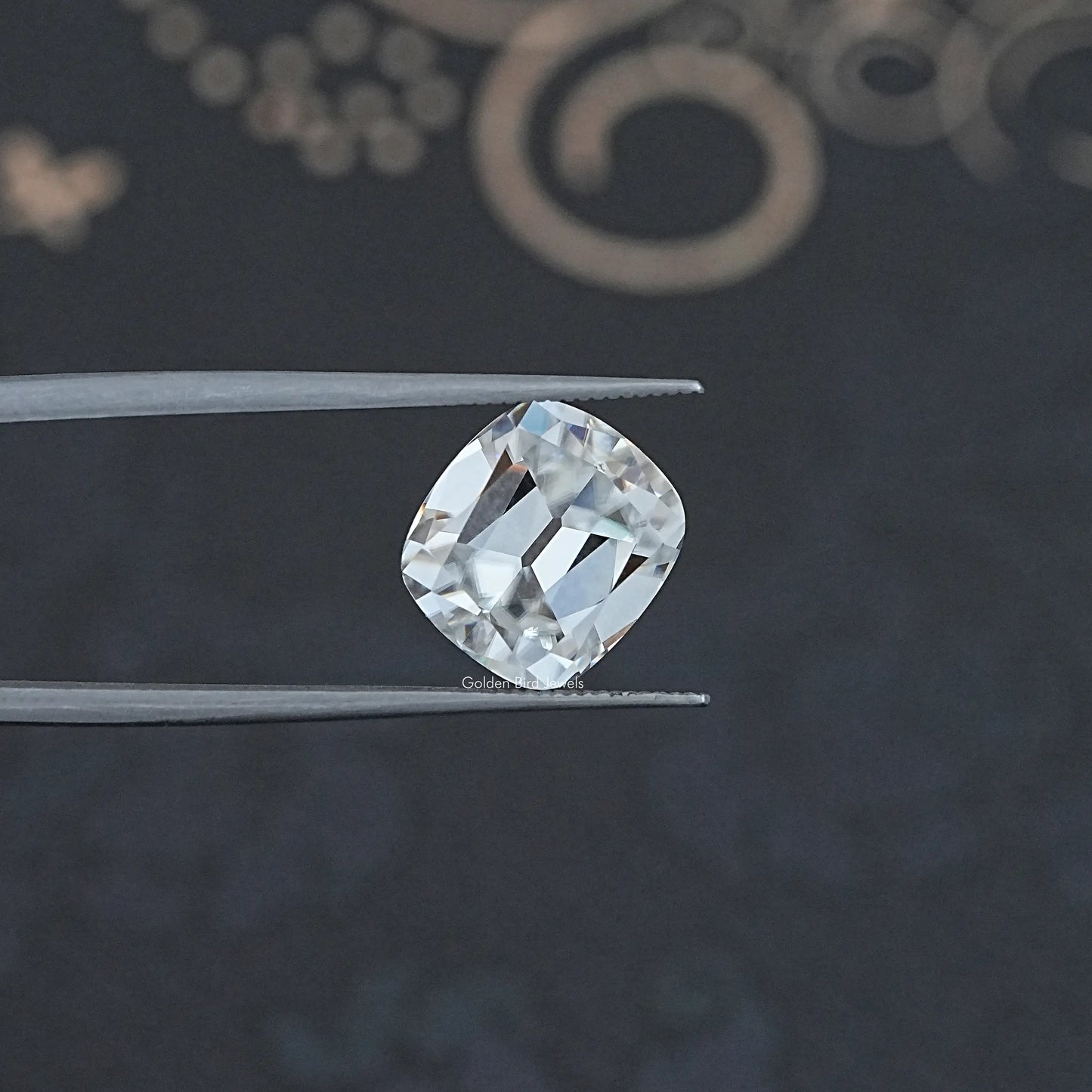 Detailed View Of Old Mine Cushion Moissanite Loose Stone 