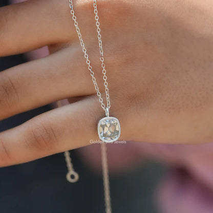 Detailed view of moissanite bridesmaid pendant
