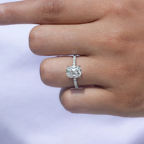  view of a Old Mine Cushion Solitaire Accent Diamond Ring