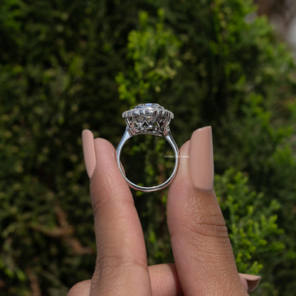 Old Mine Cushion Cut Moissanite Halo Ring