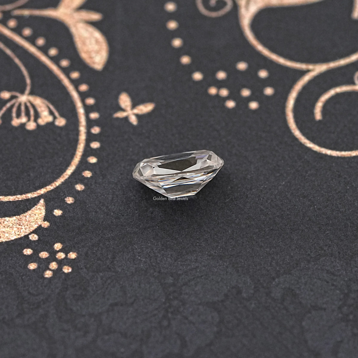 Side View of Cushion Shape Old Cut Moissanite 