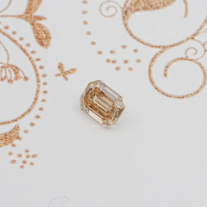 Detailed View Of Old Mine Emerald Cut Loose Moissanite Stone