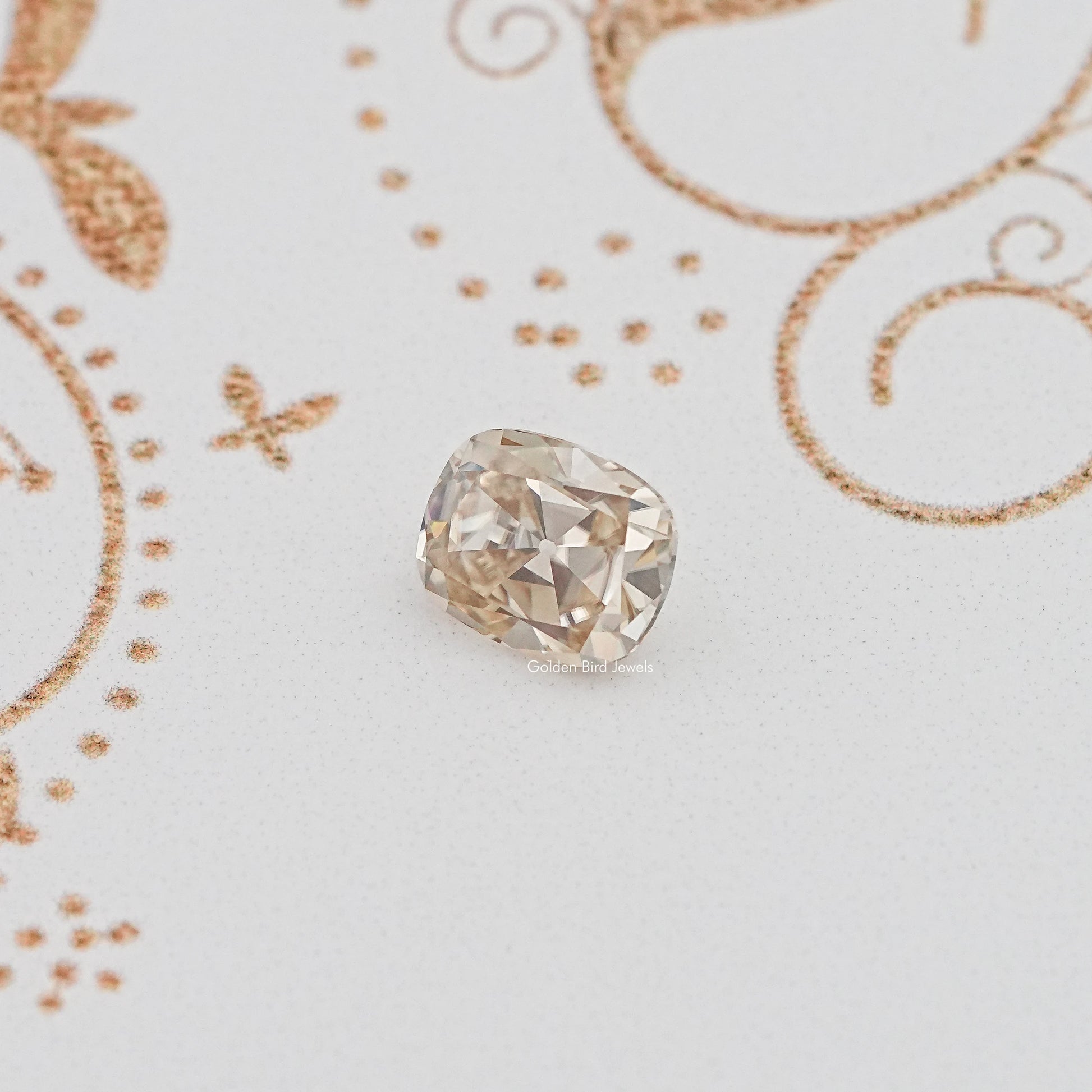 Back View Of Old Mine Cushion Cut Loose Moissanite Stone