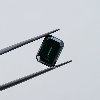 Dark Green Old Mine Emerald Cut Loose Moissanite