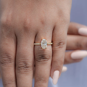 Detailed View Of Old Mine Lozenge Cut Ring