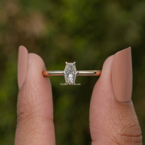 Old Mine Lozenge Solitaire Moissanite Ring