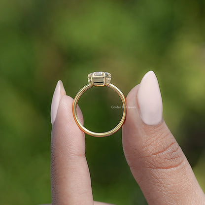 Back View Of Old Mine Lozenge Cut Ring

