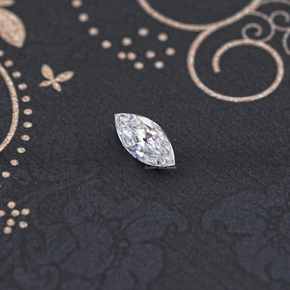 Detailed View Of Marquise Cut Loose moissanite in Unique Pattern 