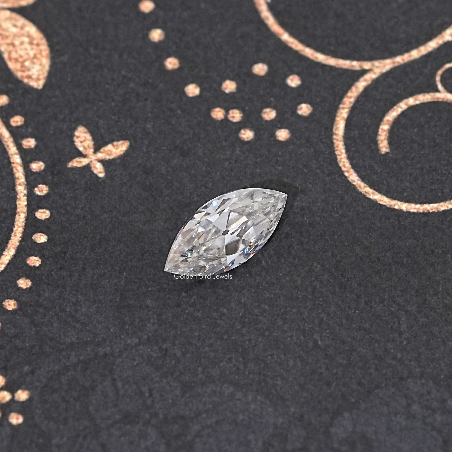 Top View of Old Mine Marquise Cut Loose Moissanite Stone
