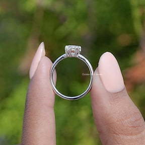 Back View Of Marquise Shaped Moissanite Ring