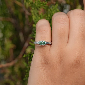 Top View Of East West Moissanite Solitaire Ring
