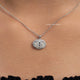 In neck View Of Old Mine Oval Moissanite Pendant