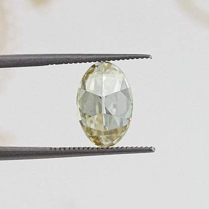 Back View Of Old Mine Oval Cut Loose Moissanite Stone 