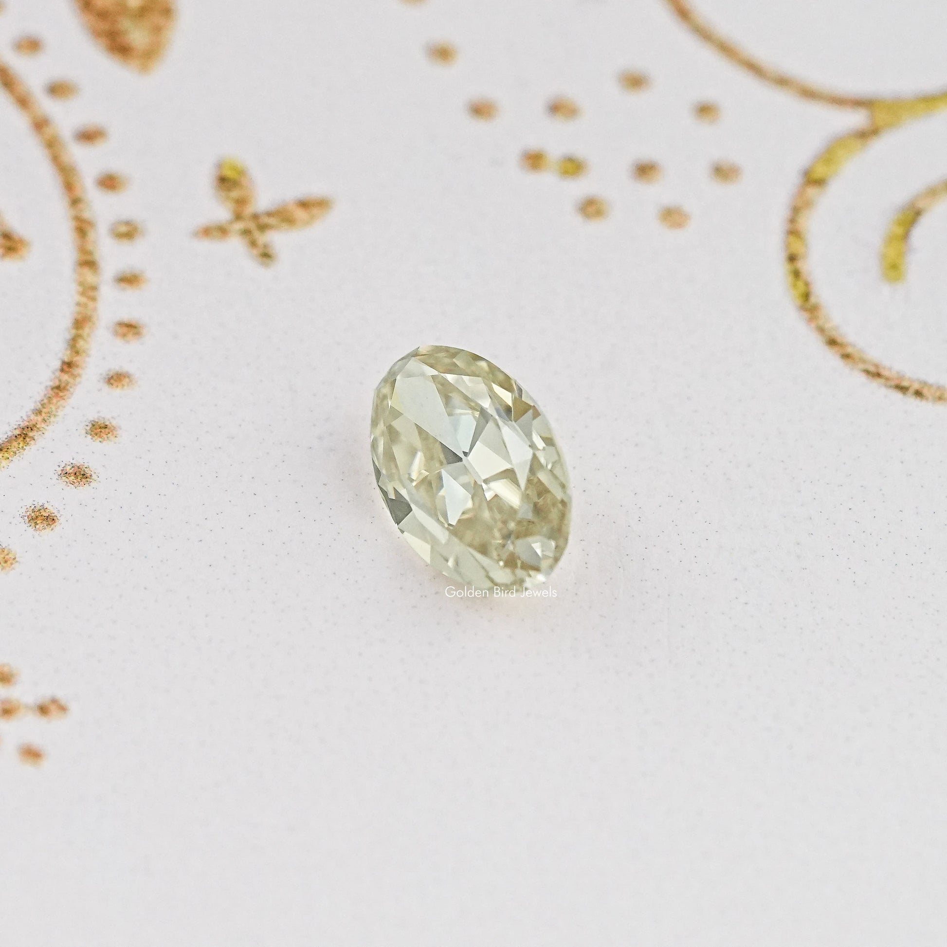 Front View Of Old Mine Oval Cut Loose Moissanite Stone