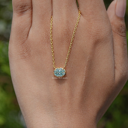 Old Mine Oval Moissanite Solitaire Pendant