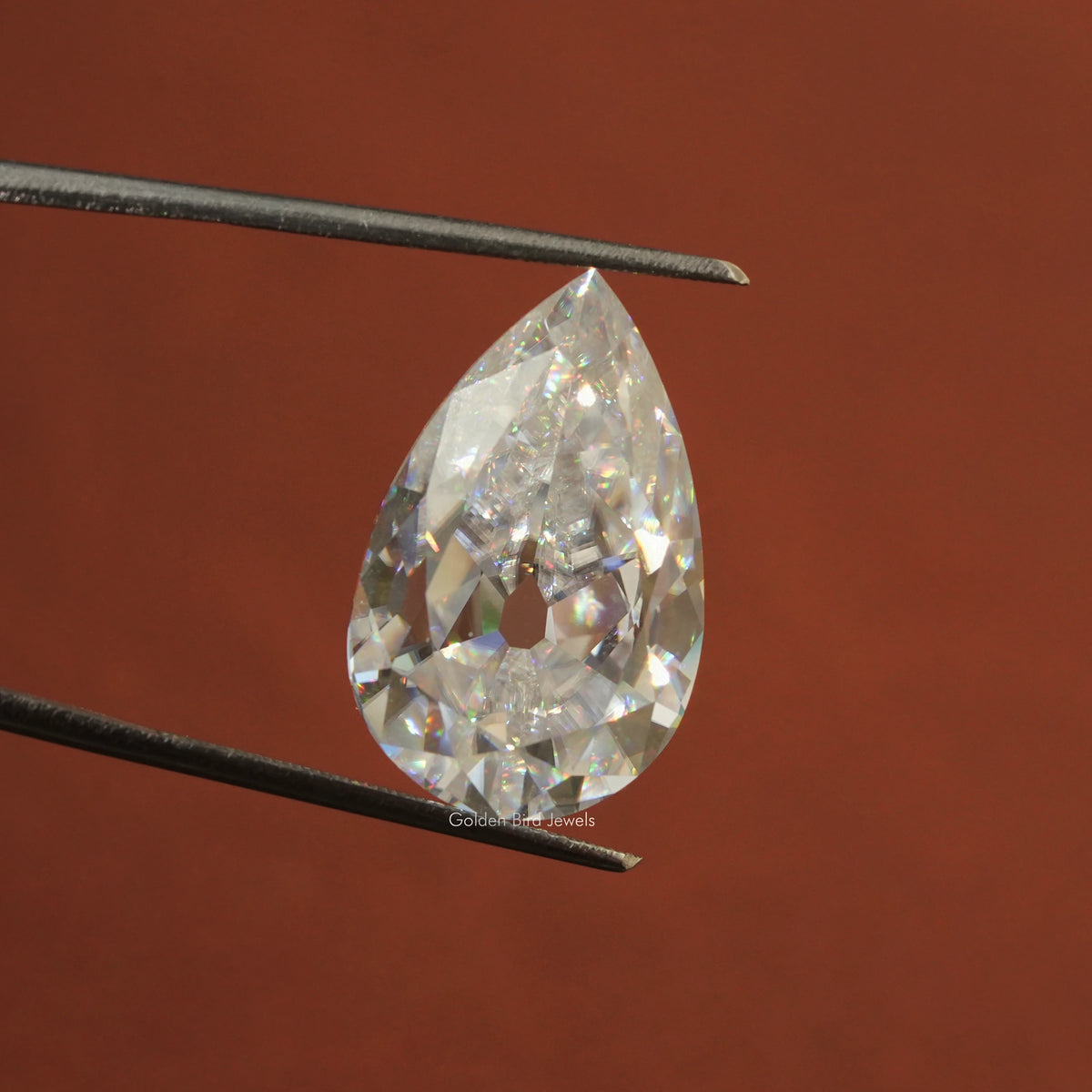 [Moissanite Old Mine Pear Cut Stone]-[Golden Bird Jewels]