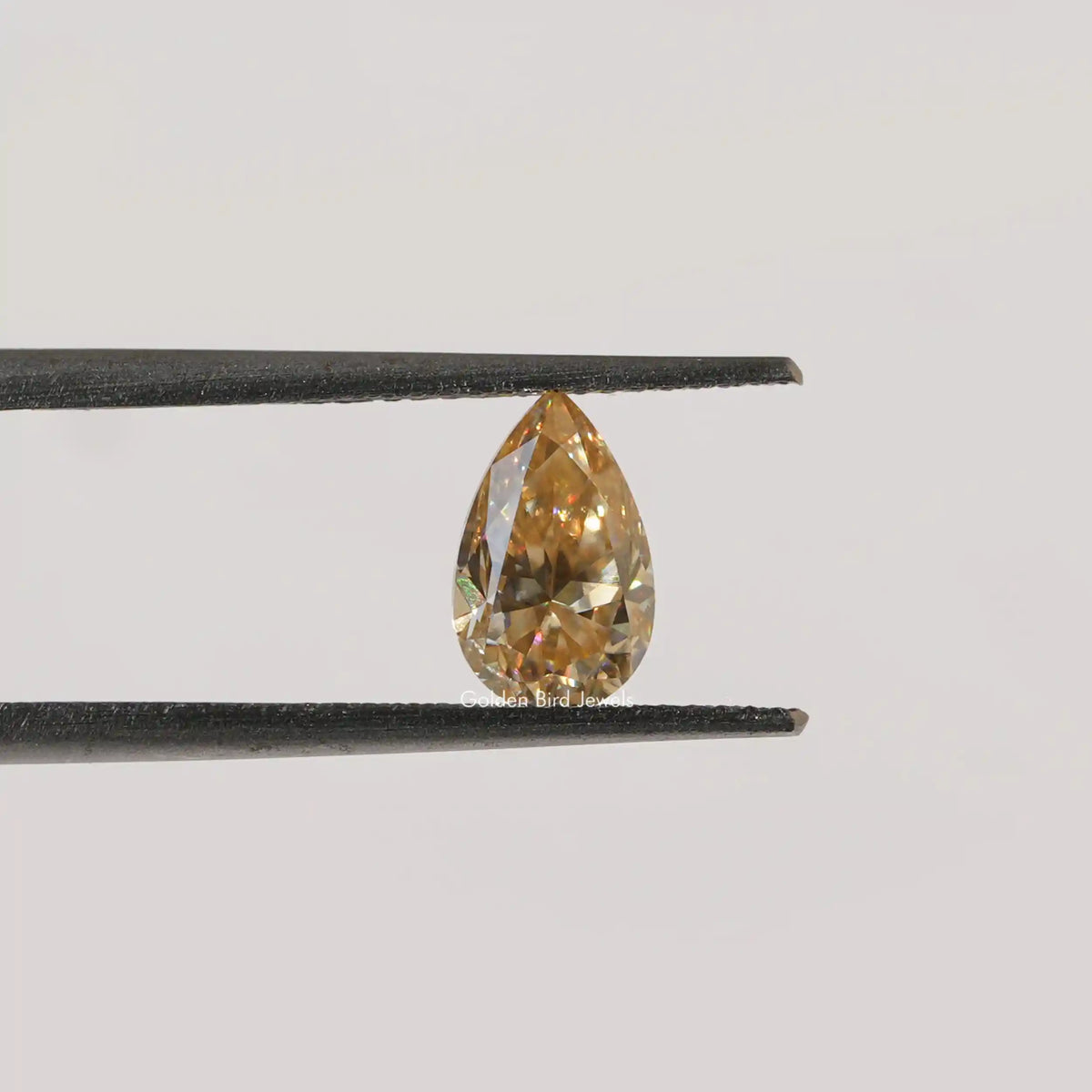 [Old Mine Pear Cut Moissanite Stone]-[Golden Bird Jewels]