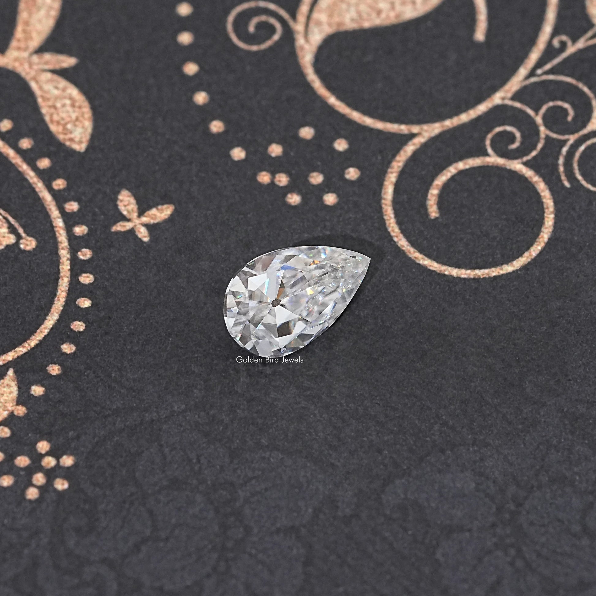 Front View Of Old Mine Pear Cut Loose Moissanite Stone