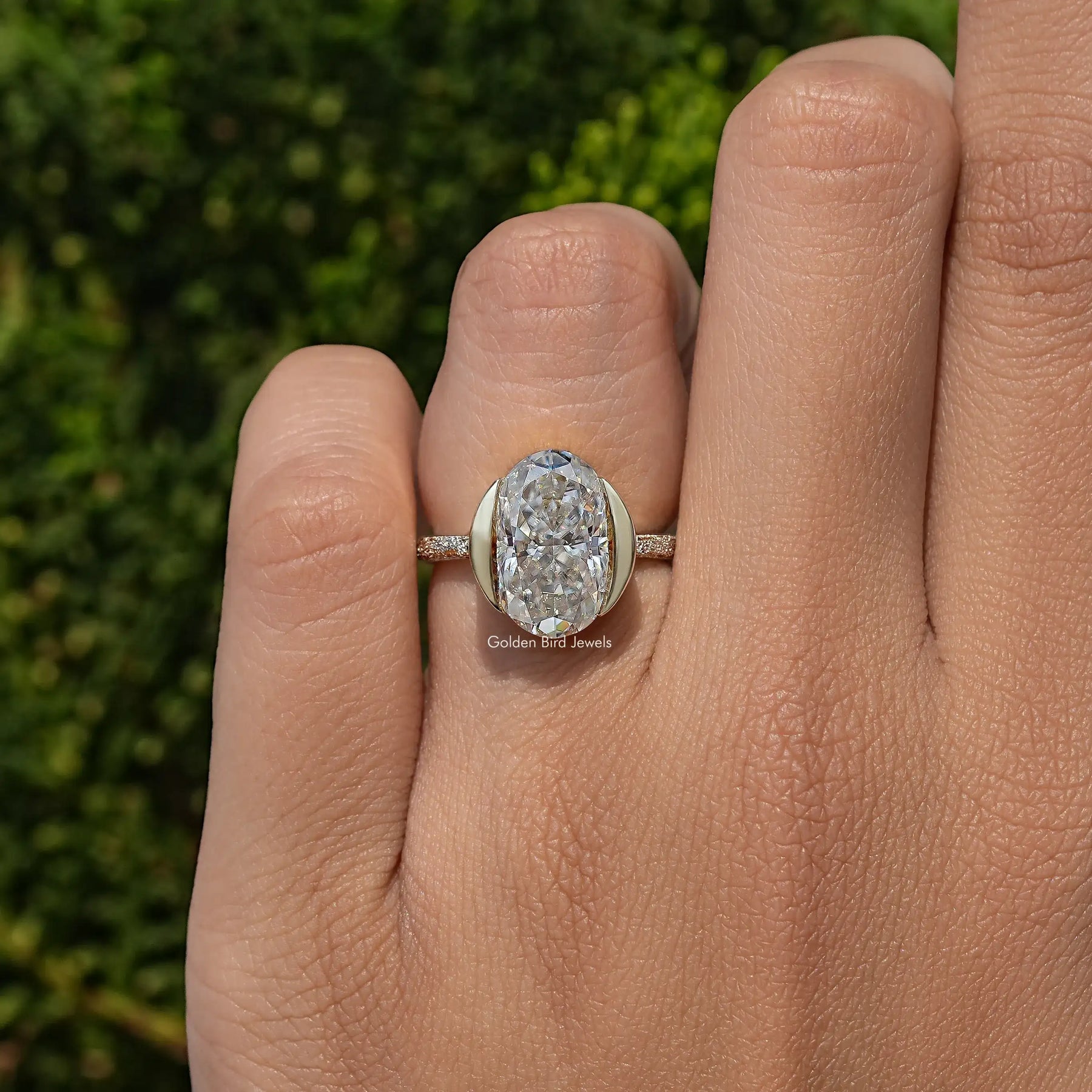 Oval Cut Moissanite Solitaire Ring