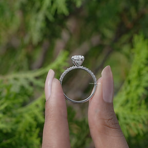 Back View of Oval Cut Lab Diamond Solitaire Ring 