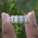 Oval Cut Lab Diamond Seven Stone Band In Two Fingers