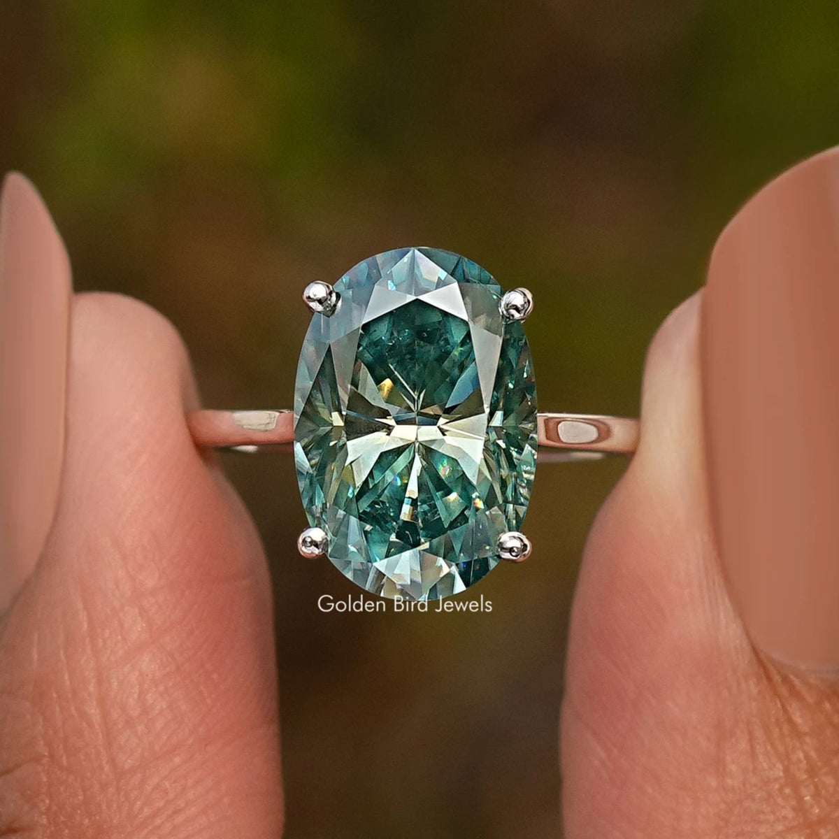 Oval Cut Moissanite Solitaire Ring