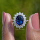 Oval Gemstone Halo Engagement Ring