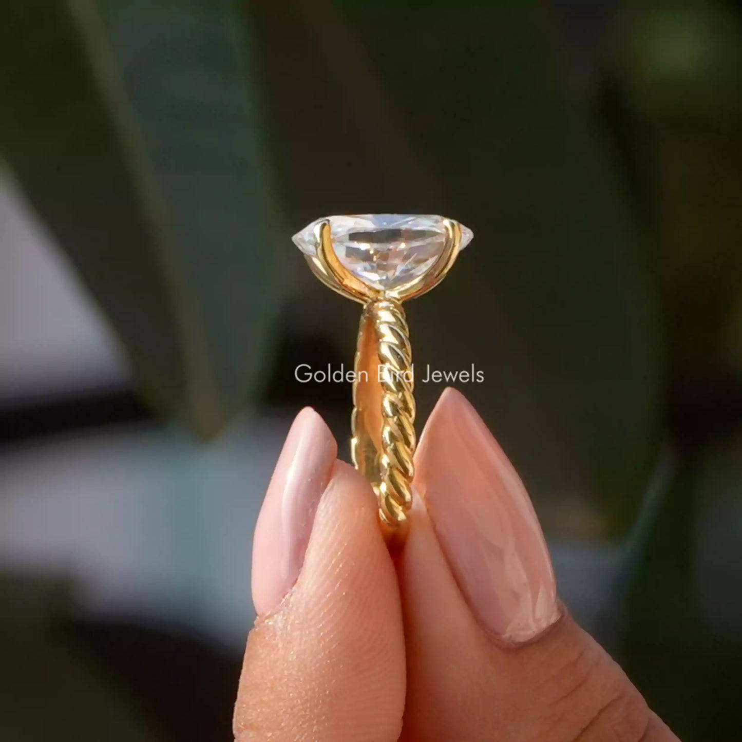 Oval Cut Moissanite Solitaire Engagement Ring